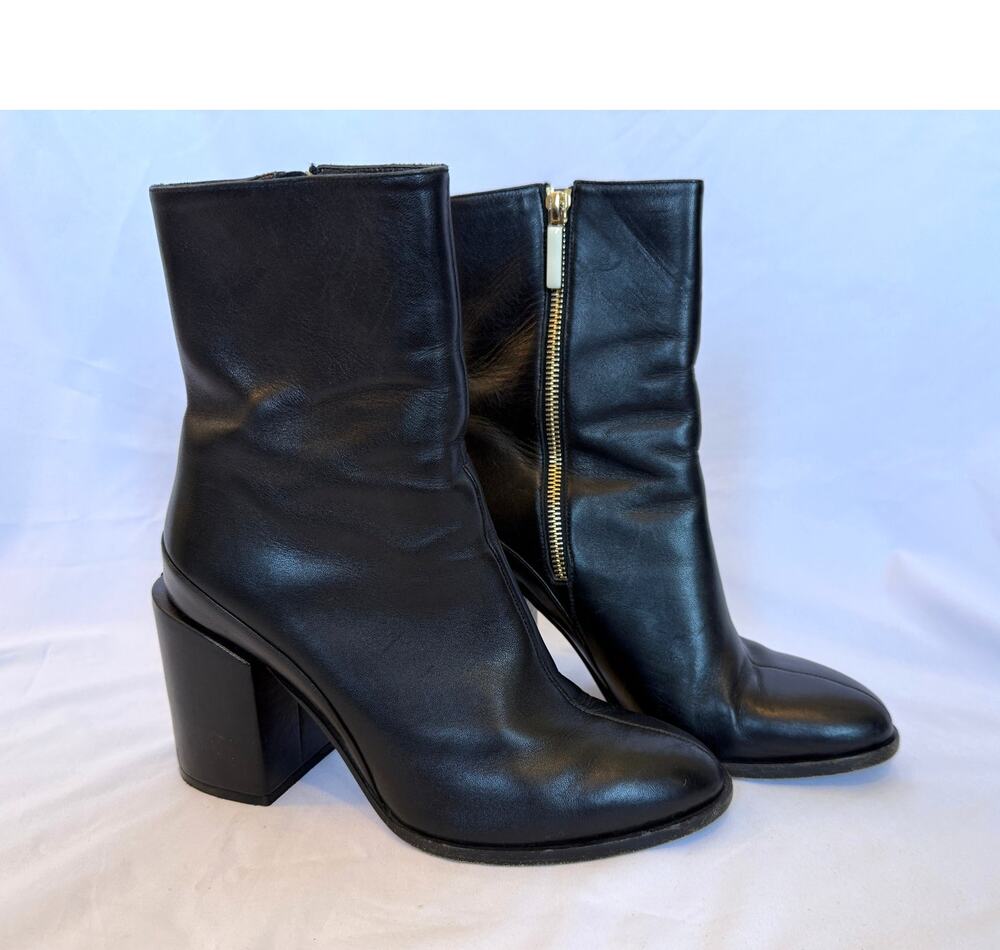 Dear Frances Spirit Boots Black Nappa Leather, Block Heel, 38, 8